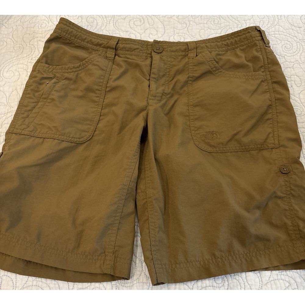 The North Face Women's Size 10 Hiking Horizon 2.0 Roll-Up Shorts Green/Brown
